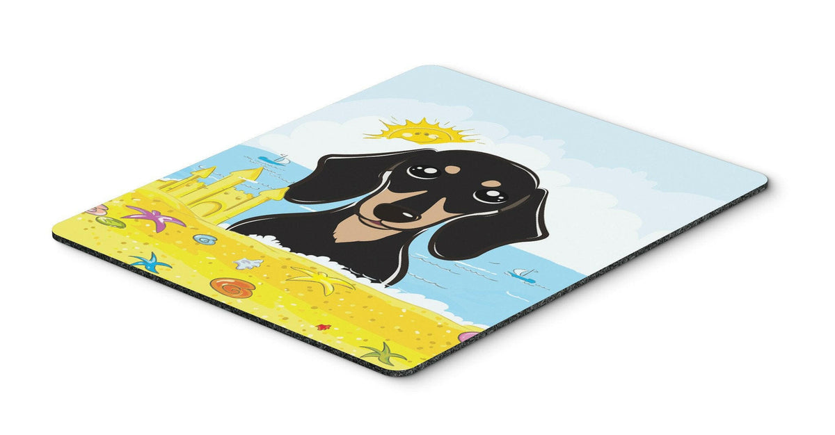 Smooth Black and Tan Dachshund Summer Beach Mouse Pad, Hot Pad or Trivet BB2083MP by Caroline&#39;s Treasures