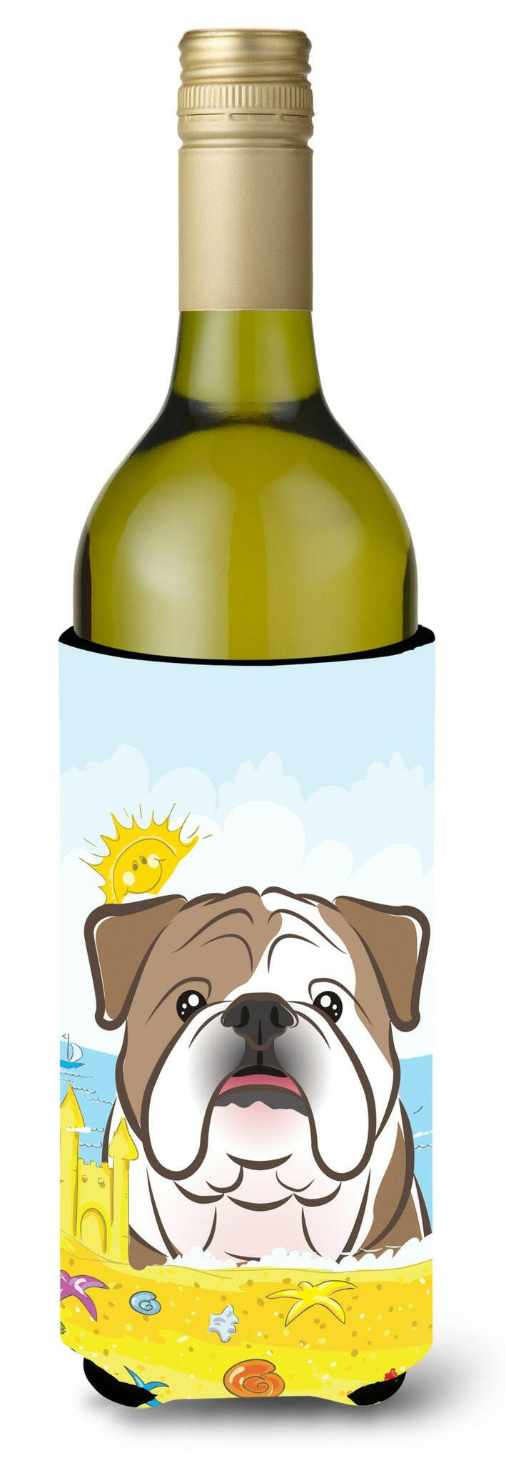 English Bulldog  Summer Beach Wine Bottle Beverage Insulator Hugger BB2087LITERK by Caroline's Treasures