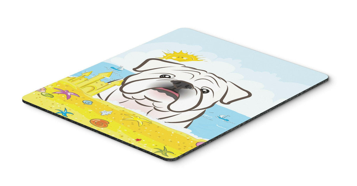 White English Bulldog  Summer Beach Mouse Pad, Hot Pad or Trivet BB2088MP by Caroline&#39;s Treasures