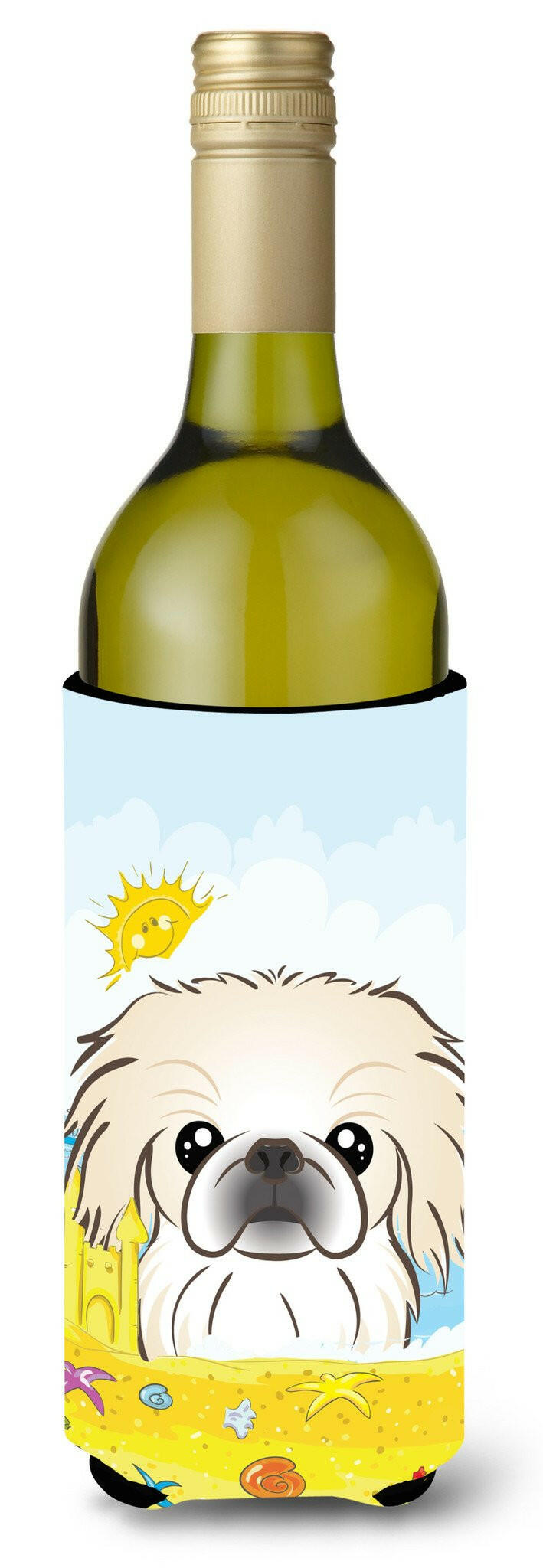 Pekingese Summer Beach Wine Bottle Beverage Insulator Hugger BB2089LITERK by Caroline&#39;s Treasures