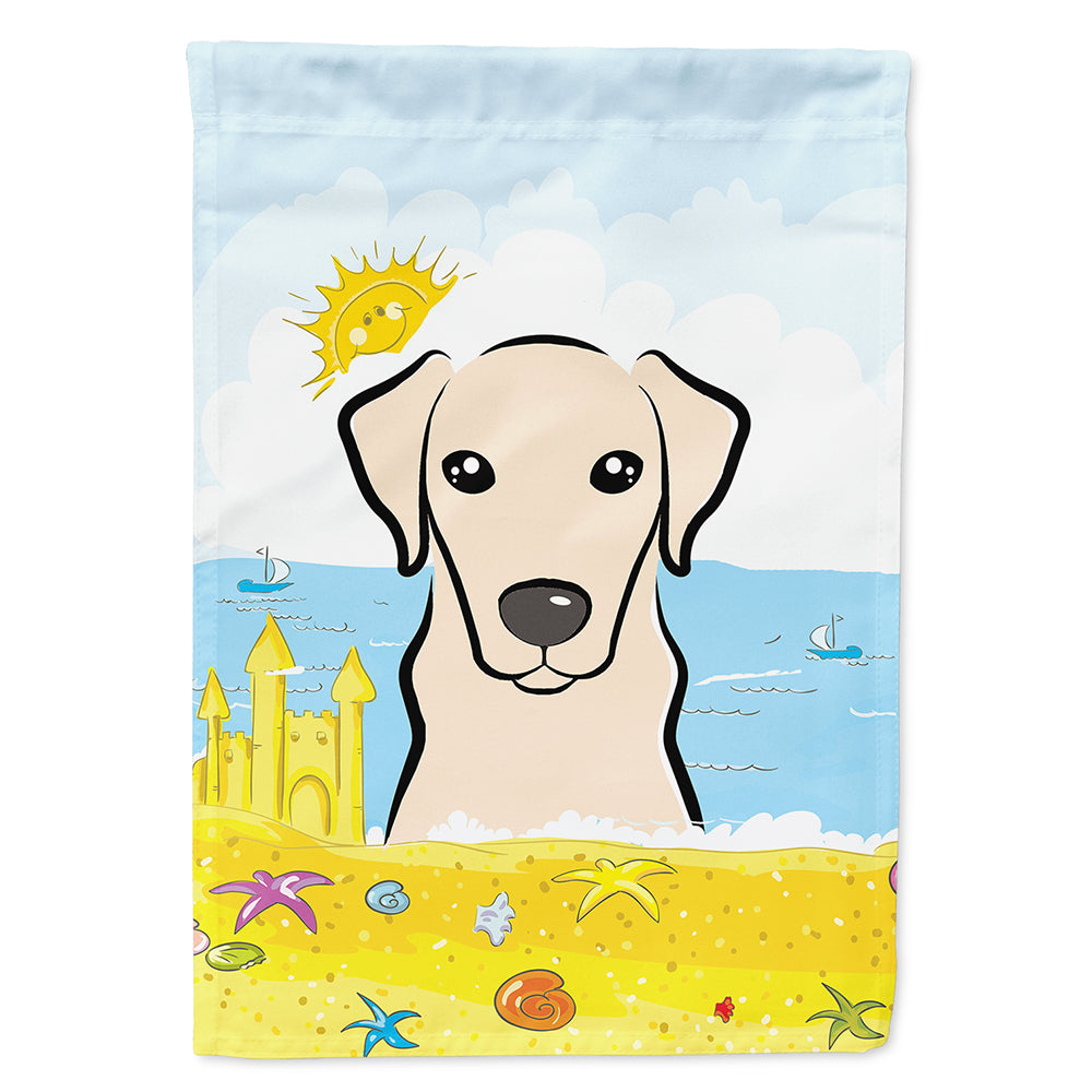 Yellow Labrador Summer Beach Flag Canvas House Size BB2090CHF