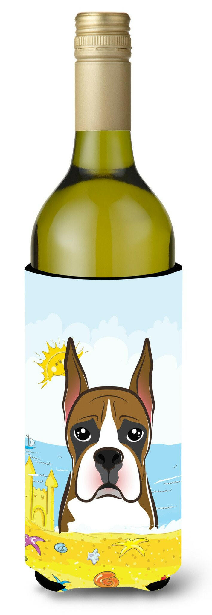 Boxer Summer Beach Wine Bottle Beverage Insulator Hugger BB2091LITERK by Caroline&#39;s Treasures