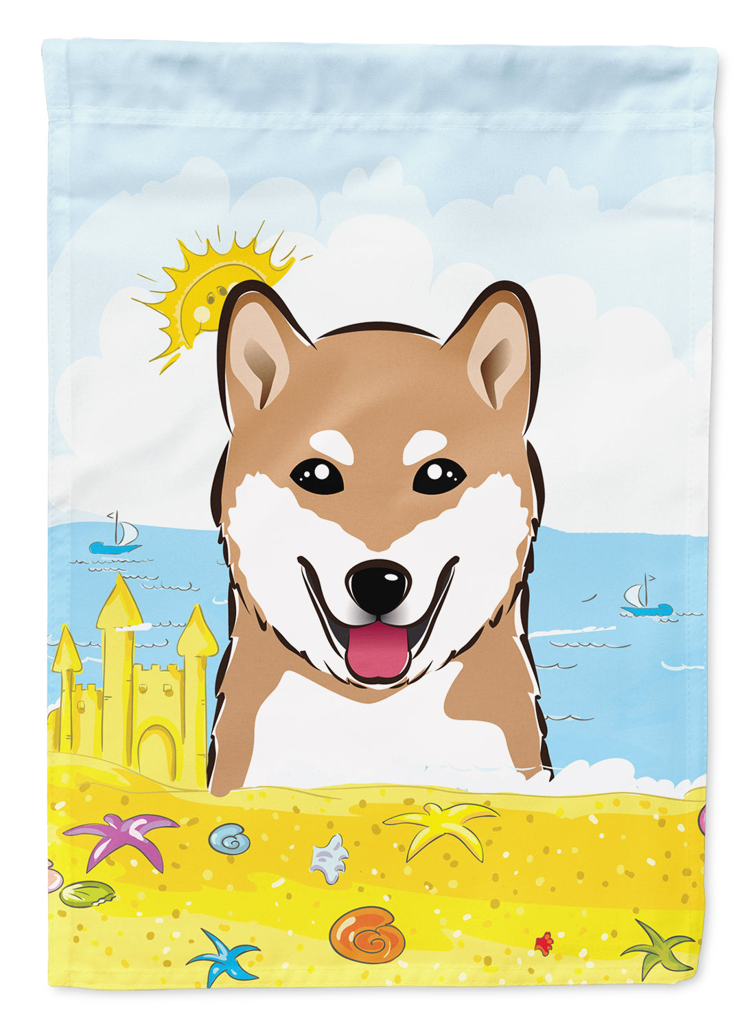Shiba Inu Summer Beach Flag Canvas House Size BB2093CHF