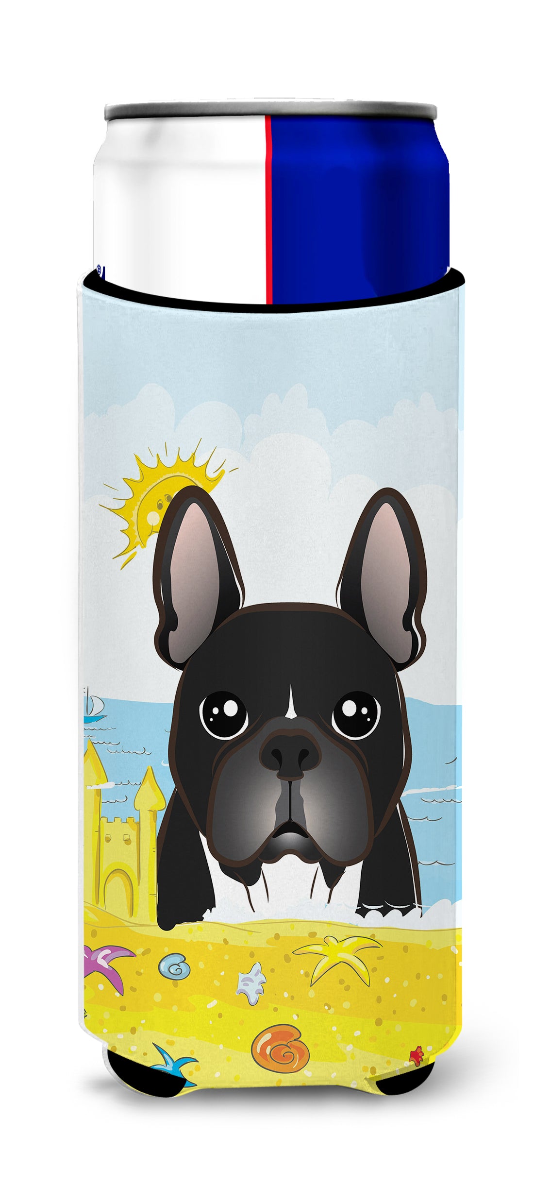 French Bulldog Summer Beach  Ultra Beverage Insulator for slim cans BB2095MUK