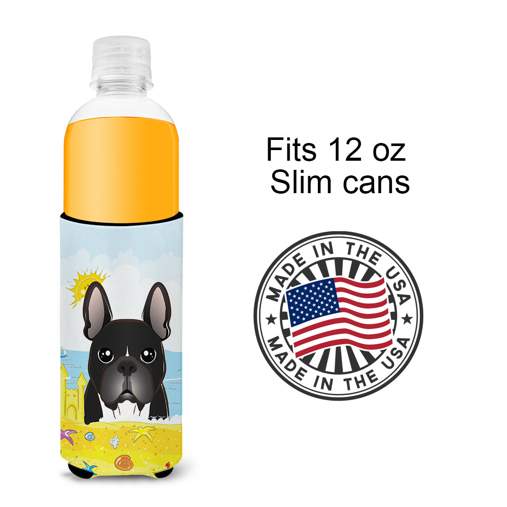French Bulldog Summer Beach  Ultra Beverage Insulator for slim cans BB2095MUK  the-store.com.