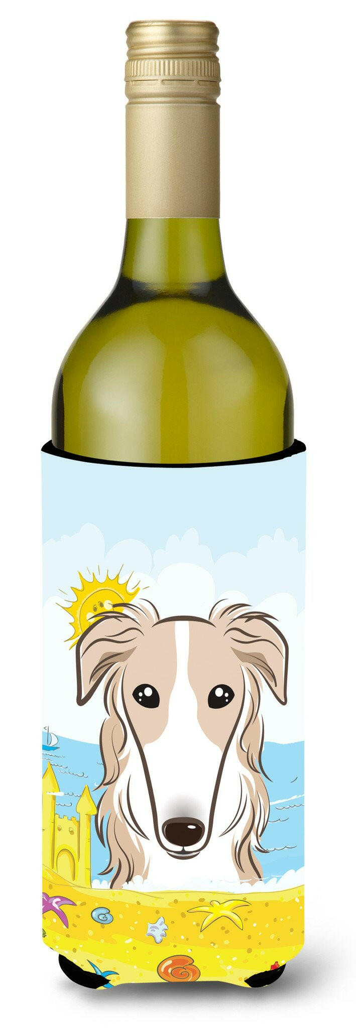 Borzoi Summer Beach Wine Bottle Beverage Insulator Hugger BB2096LITERK by Caroline&#39;s Treasures