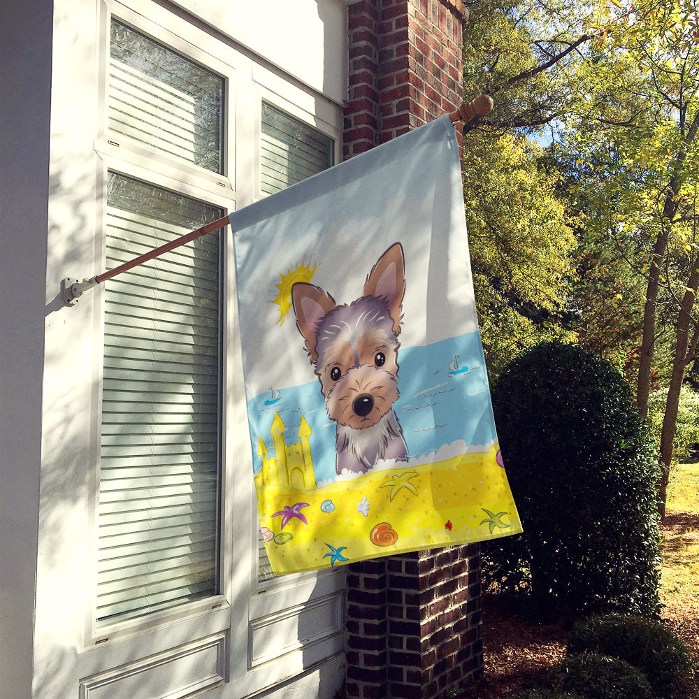Yorkie Puppy Summer Beach Flag Canvas House Size BB2100CHF