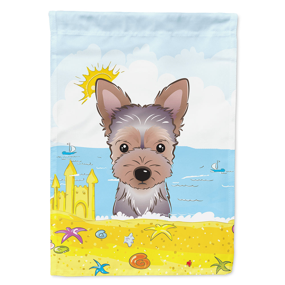 Yorkie Puppy Summer Beach Flag Canvas House Size BB2100CHF