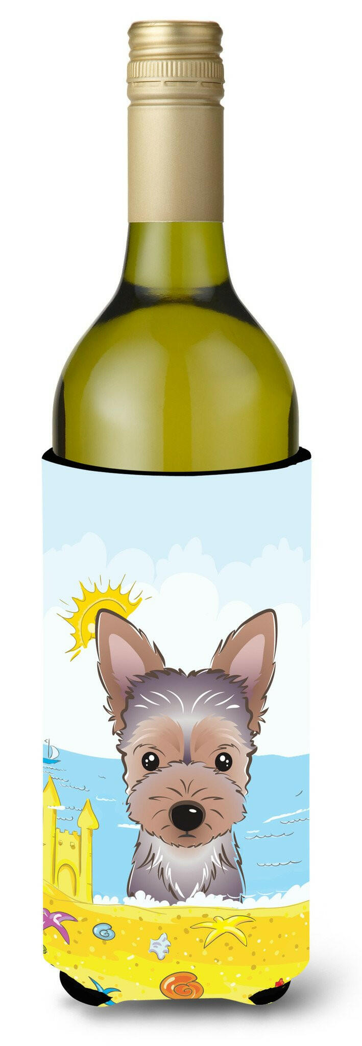 Yorkie Puppy Summer Beach Wine Bottle Beverage Insulator Hugger BB2100LITERK by Caroline&#39;s Treasures