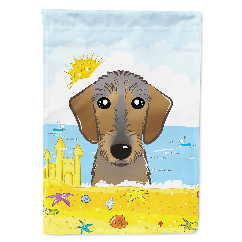 Wirehaired Dachshund Summer Beach Flag Canvas House Size BB2101CHF  the-store.com.