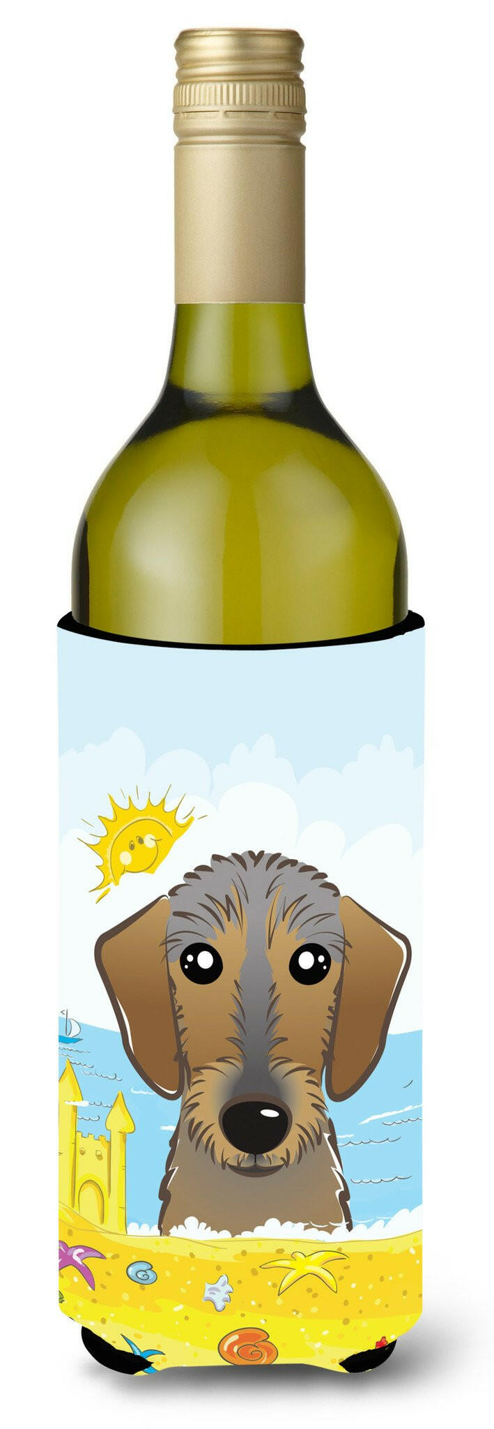 Wirehaired Dachshund Summer Beach Wine Bottle Beverage Insulator Hugger BB2101LITERK by Caroline&#39;s Treasures