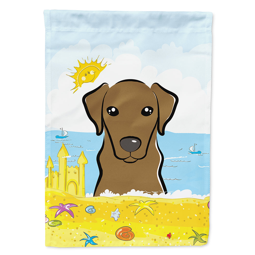 Chocolate Labrador Summer Beach Flag Canvas House Size BB2102CHF