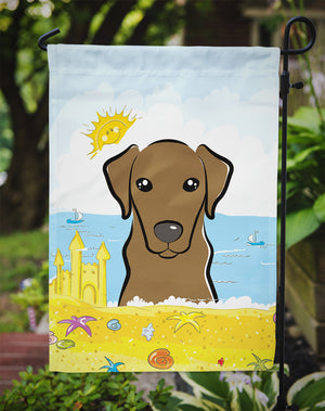 Chocolate Labrador Summer Beach Flag Garden Size BB2102GF