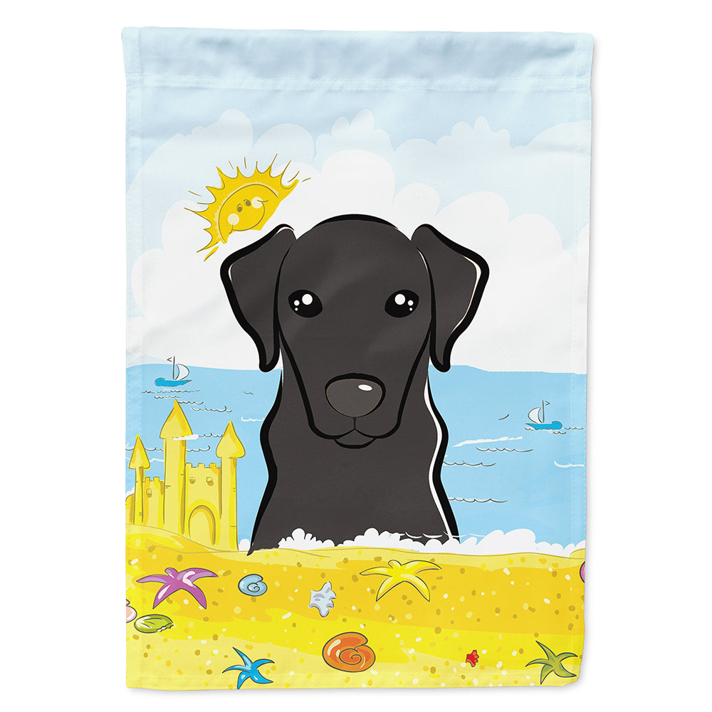 Black Labrador Summer Beach Flag Canvas House Size BB2103CHF