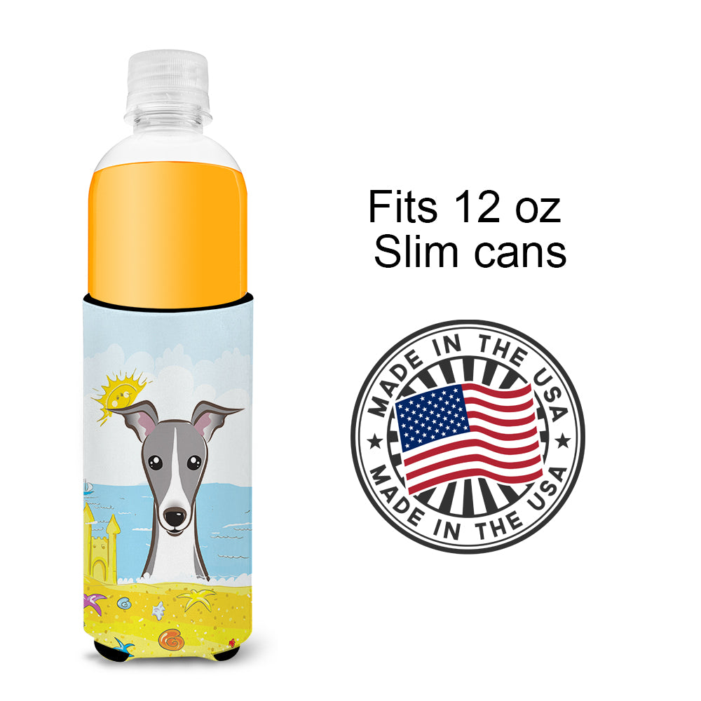 Italian Greyhound Summer Beach Michelob Ultra Beverage Isolateur pour canettes minces BB2104MUK