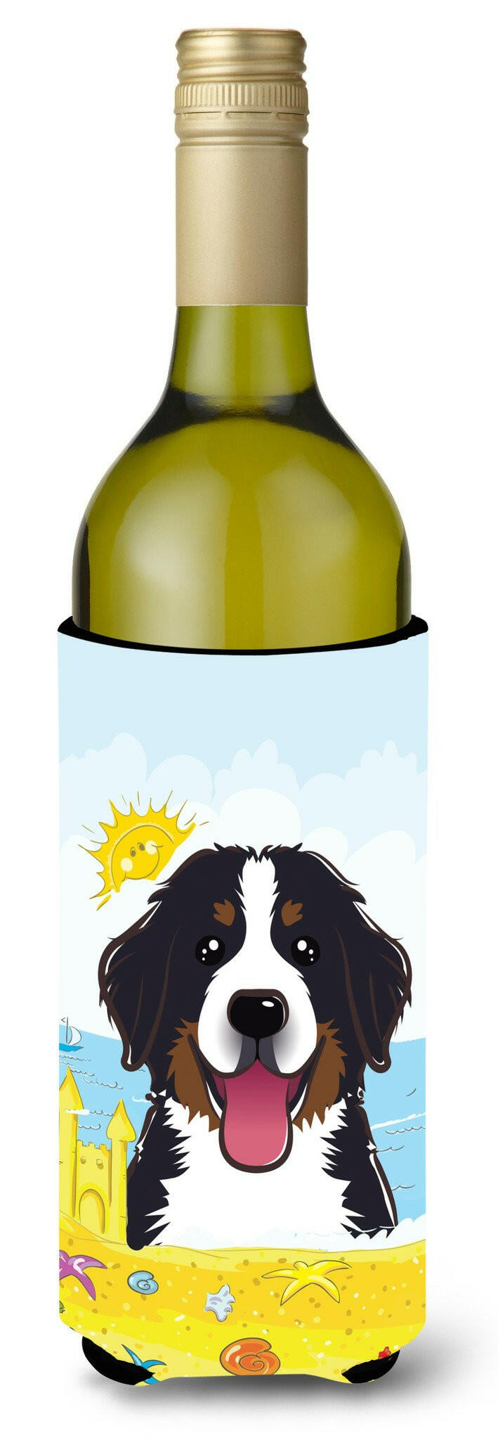 Bernese Mountain Dog Summer Beach Wine Bottle Beverage Insulator Hugger BB2105LITERK by Caroline&#39;s Treasures