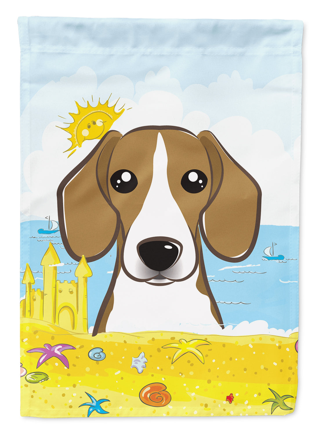 Beagle Summer Beach Flag Garden Size BB2107GF
