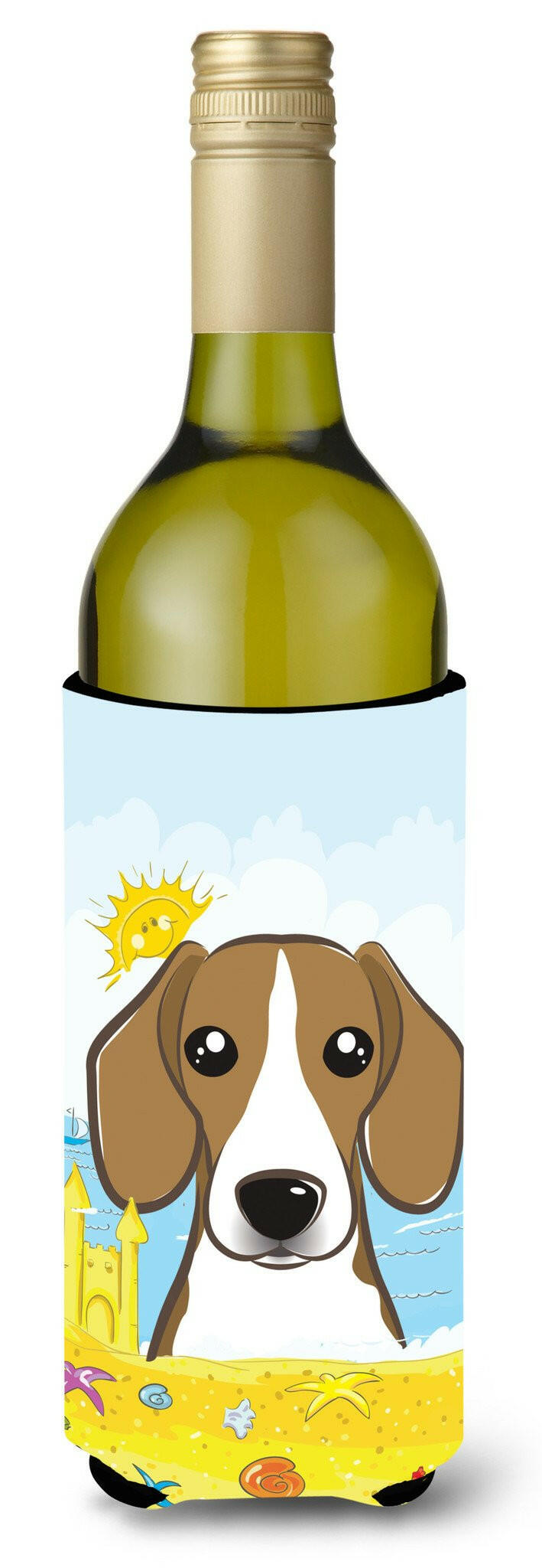 Beagle Summer Beach Wine Bottle Beverage Insulator Hugger BB2107LITERK by Caroline&#39;s Treasures