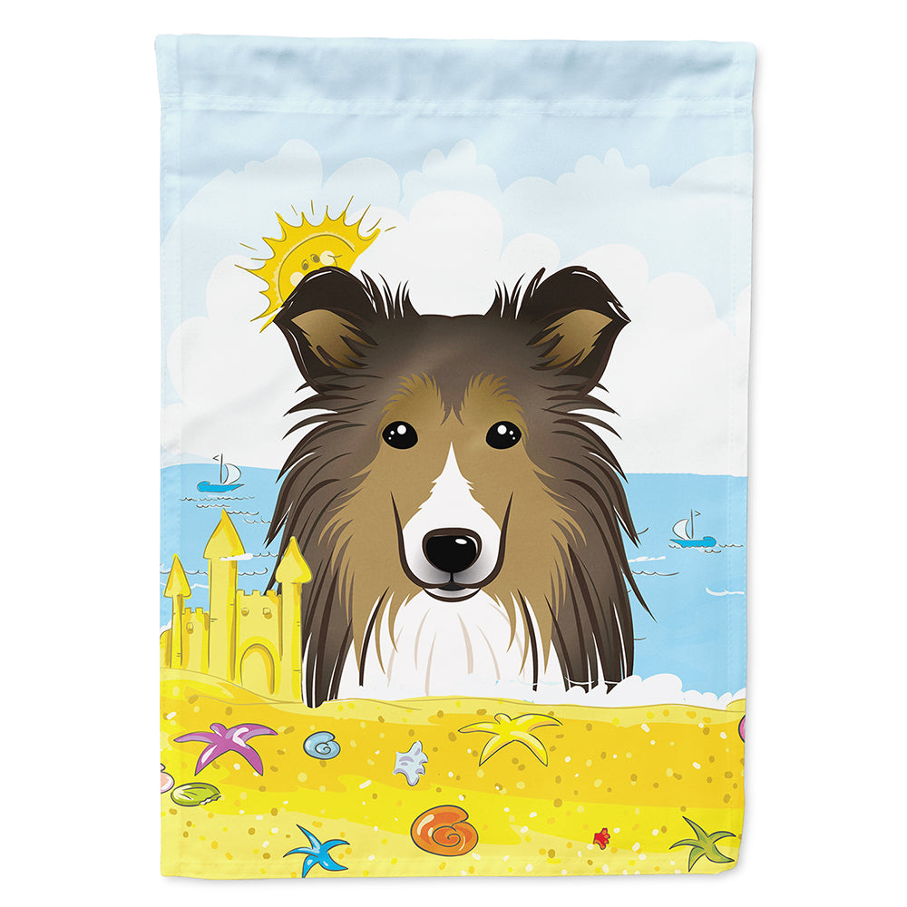 Sheltie Summer Beach Flag Canvas House Size BB2110CHF
