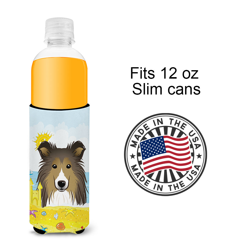 Sheltie Summer Beach  Ultra Beverage Insulator for slim cans BB2110MUK