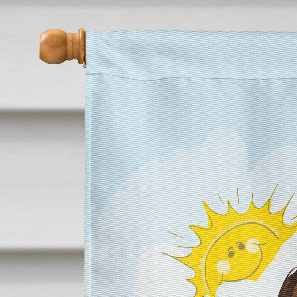 Basset Hound Summer Beach Flag Canvas House Size BB2111CHF