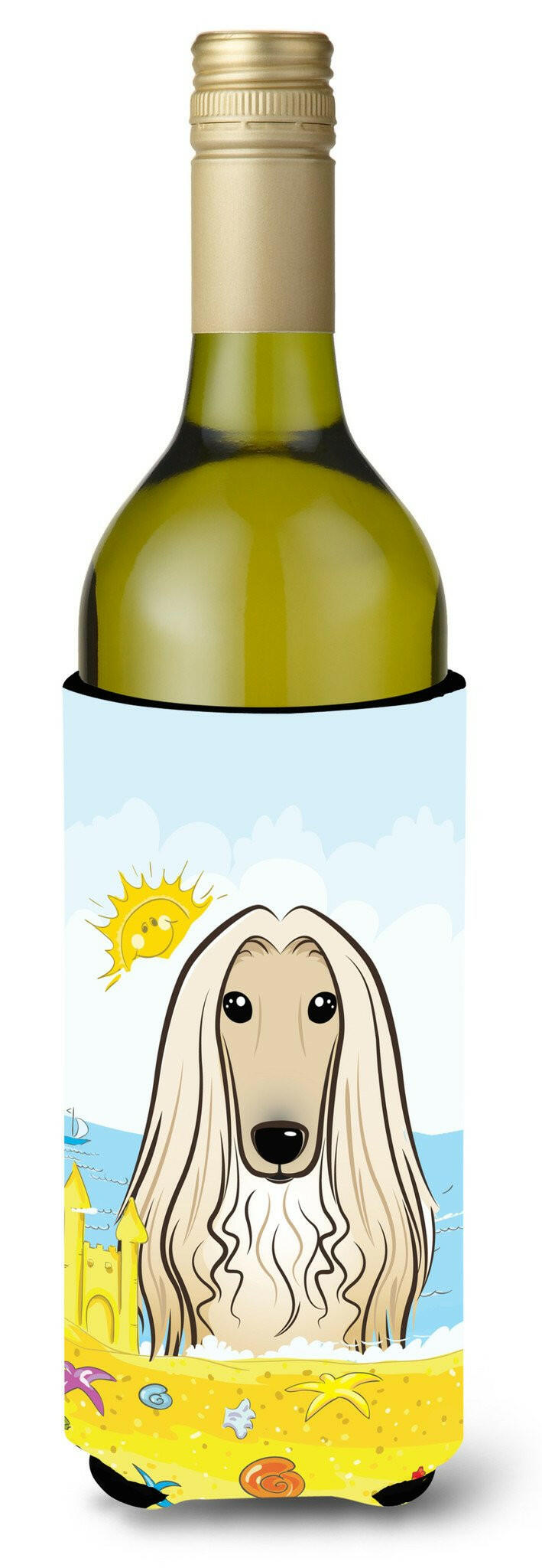 Afghan Hound Summer Beach Wine Bottle Beverage Insulator Hugger BB2112LITERK by Caroline&#39;s Treasures
