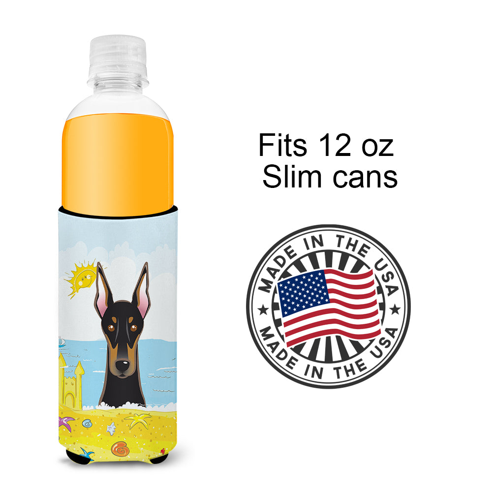 Doberman Summer Beach  Ultra Beverage Insulator for slim cans BB2113MUK  the-store.com.
