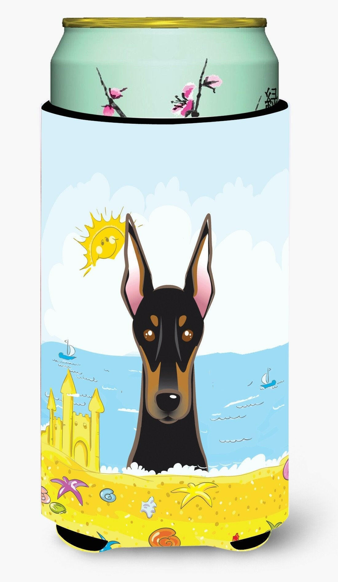 Doberman Summer Beach Tall Boy Beverage Insulator  Hugger BB2113TBC by Caroline&#39;s Treasures