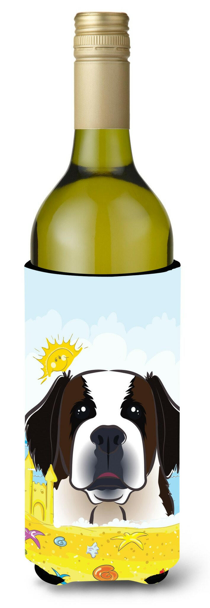 Saint Bernard Summer Beach Wine Bottle Beverage Insulator Hugger BB2114LITERK by Caroline&#39;s Treasures
