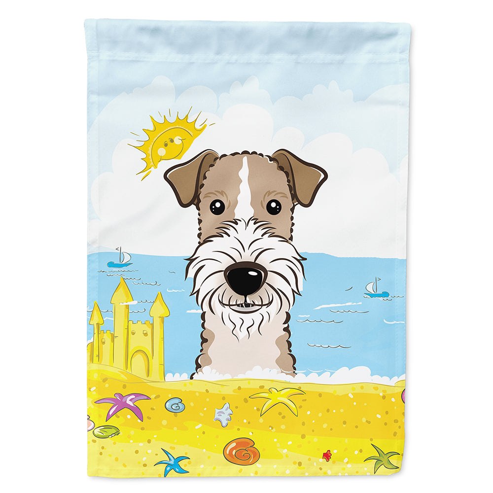 Wire Haired Fox Terrier Summer Beach Flag Canvas House Size BB2115CHF  the-store.com.