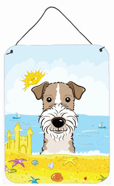 Wire Haired Fox Terrier Summer Beach Wall or Door Hanging Prints BB2115DS1216 by Caroline&#39;s Treasures