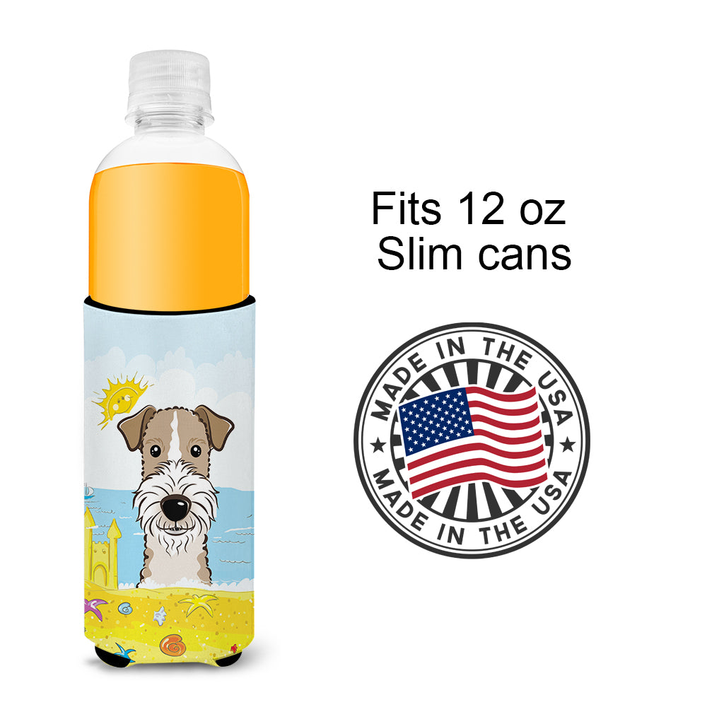 Wire Haired Fox Terrier Summer Beach  Ultra Beverage Insulator for slim cans BB2115MUK