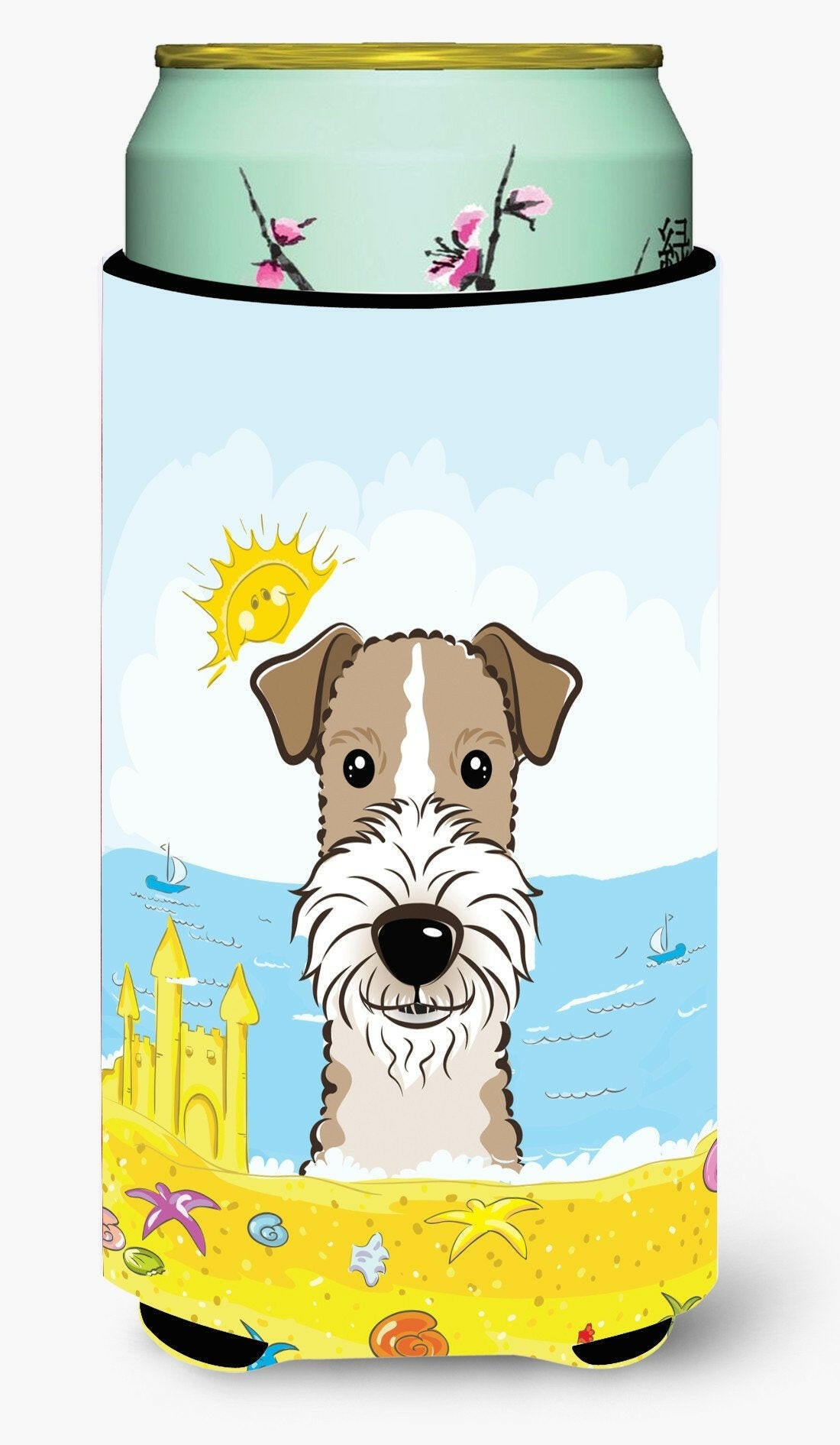 Wire Haired Fox Terrier Summer Beach Tall Boy Beverage Insulator  Hugger BB2115TBC by Caroline&#39;s Treasures