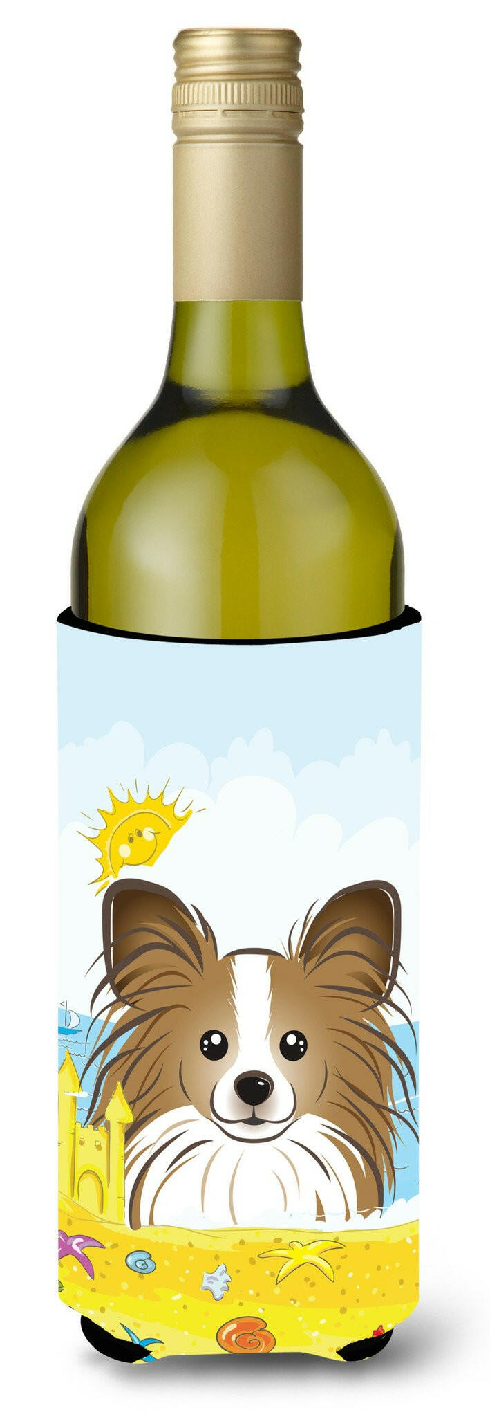 Papillon Summer Beach Wine Bottle Beverage Insulator Hugger BB2116LITERK by Caroline's Treasures