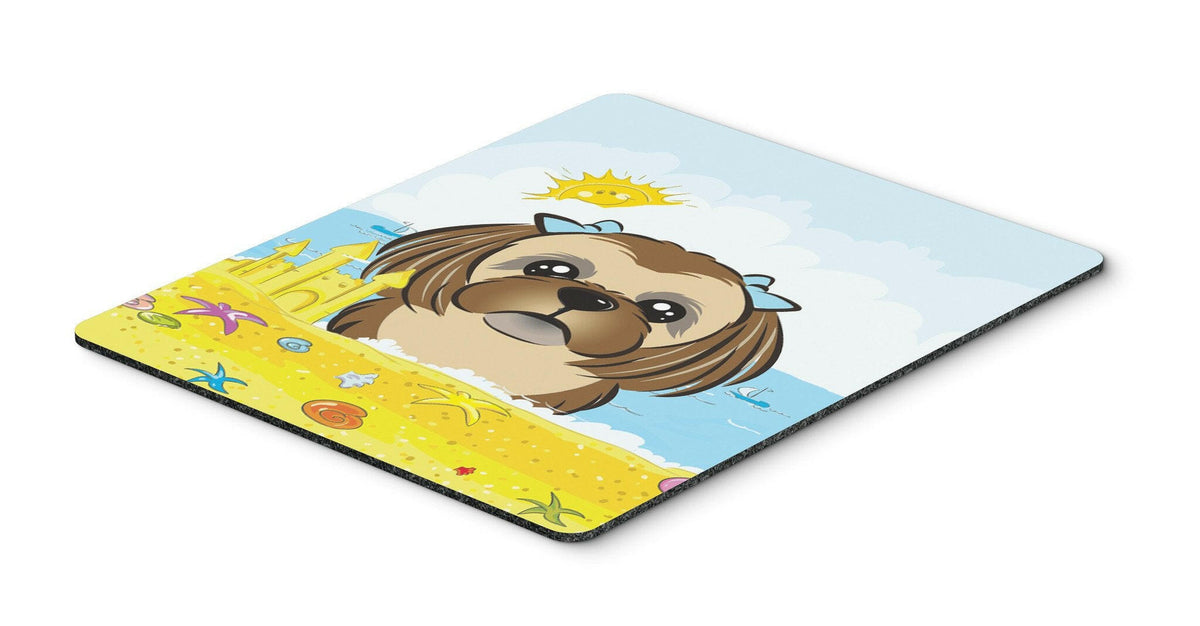 Chocolate Brown Shih Tzu Summer Beach Mouse Pad, Hot Pad or Trivet BB2117MP by Caroline&#39;s Treasures