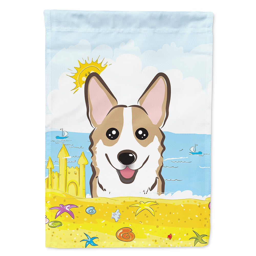 Sable Corgi Summer Beach Flag Canvas House Size BB2121CHF