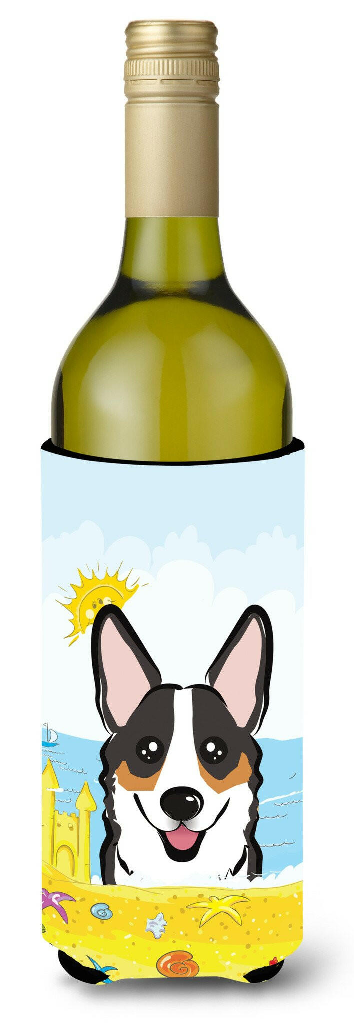 Tricolor Corgi Summer Beach Wine Bottle Beverage Insulator Hugger BB2123LITERK by Caroline&#39;s Treasures