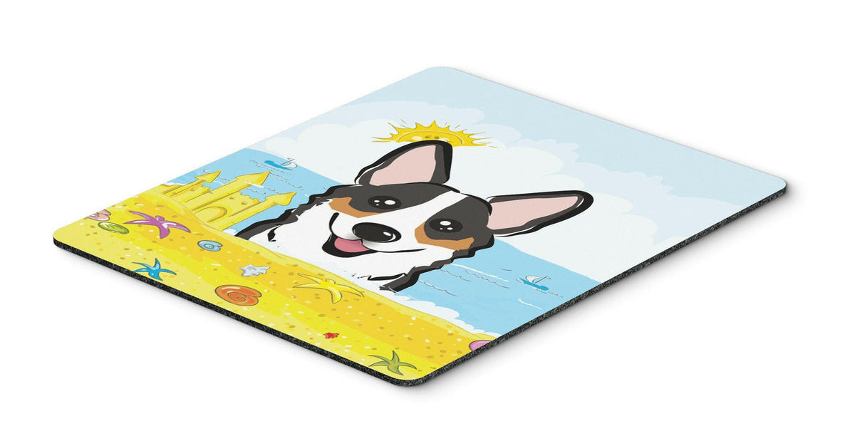 Tricolor Corgi Summer Beach Mouse Pad, Hot Pad or Trivet BB2123MP by Caroline&#39;s Treasures