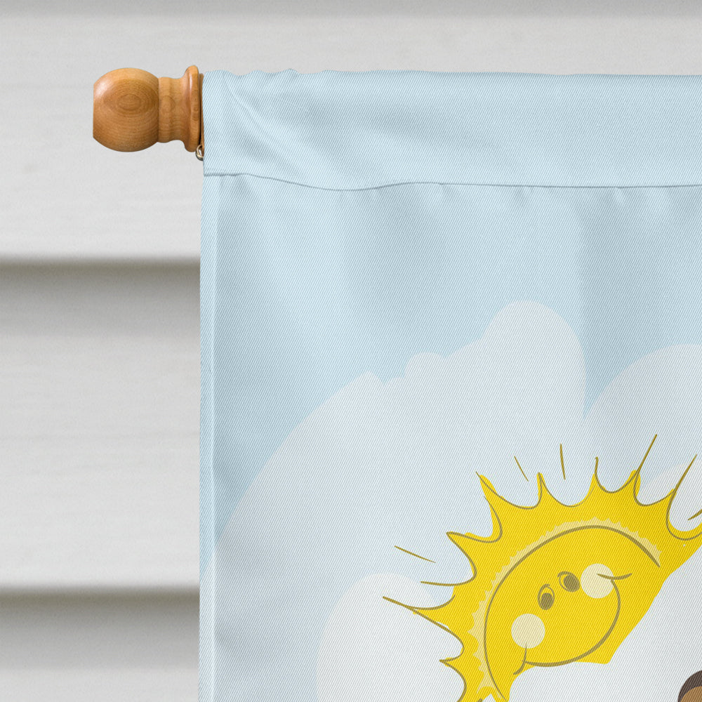 Chocolate Brown Poodle Summer Beach Flag Canvas House Size BB2124CHF