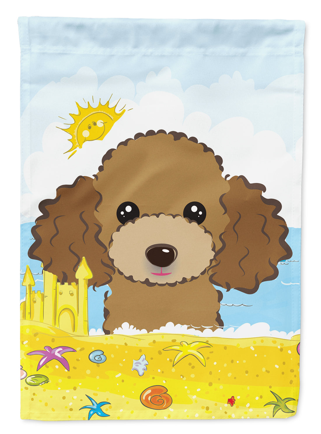Chocolate Brown Poodle Summer Beach Flag Garden Size BB2124GF