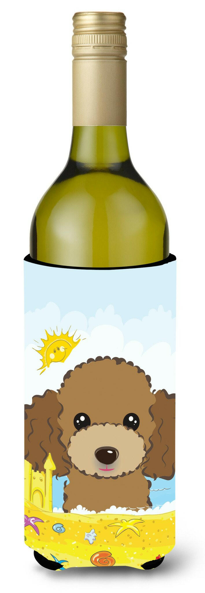 Chocolate Brown Poodle Summer Beach Wine Bottle Beverage Insulator Hugger BB2124LITERK by Caroline&#39;s Treasures