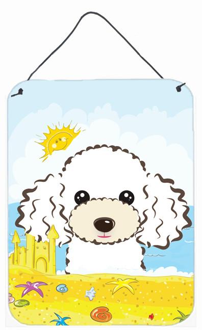 White Poodle Summer Beach Wall or Door Hanging Prints BB2125DS1216 by Caroline&#39;s Treasures