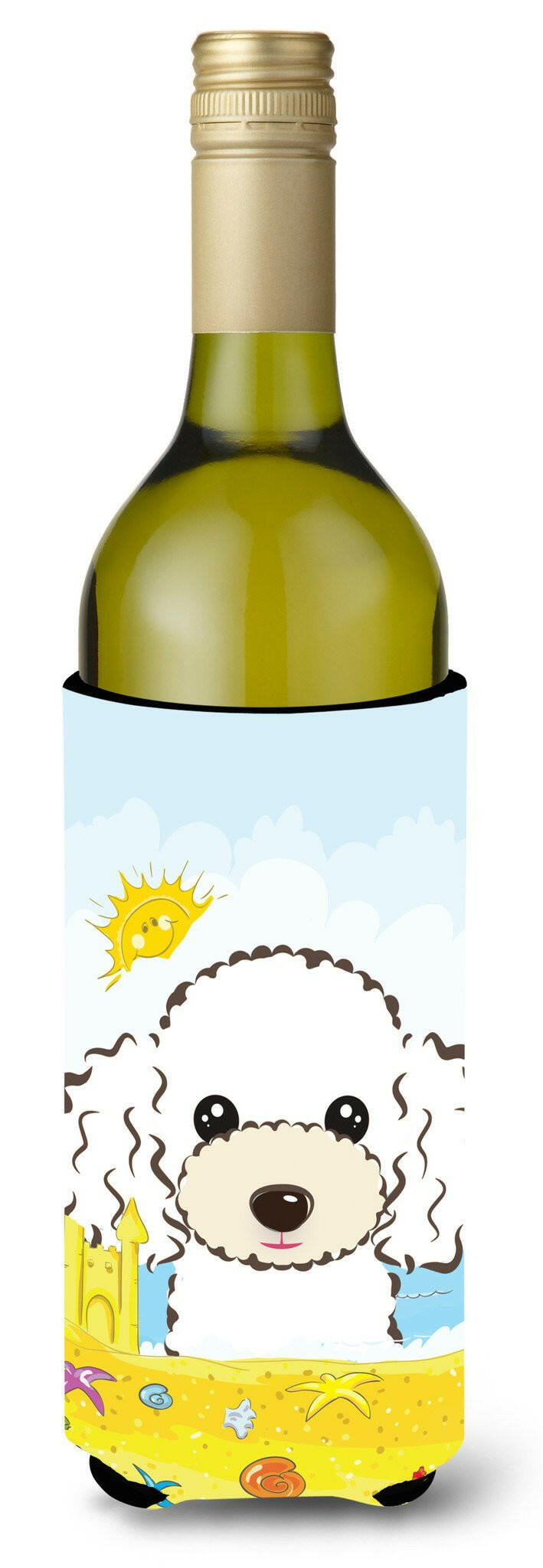 White Poodle Summer Beach Wine Bottle Beverage Insulator Hugger BB2125LITERK by Caroline&#39;s Treasures
