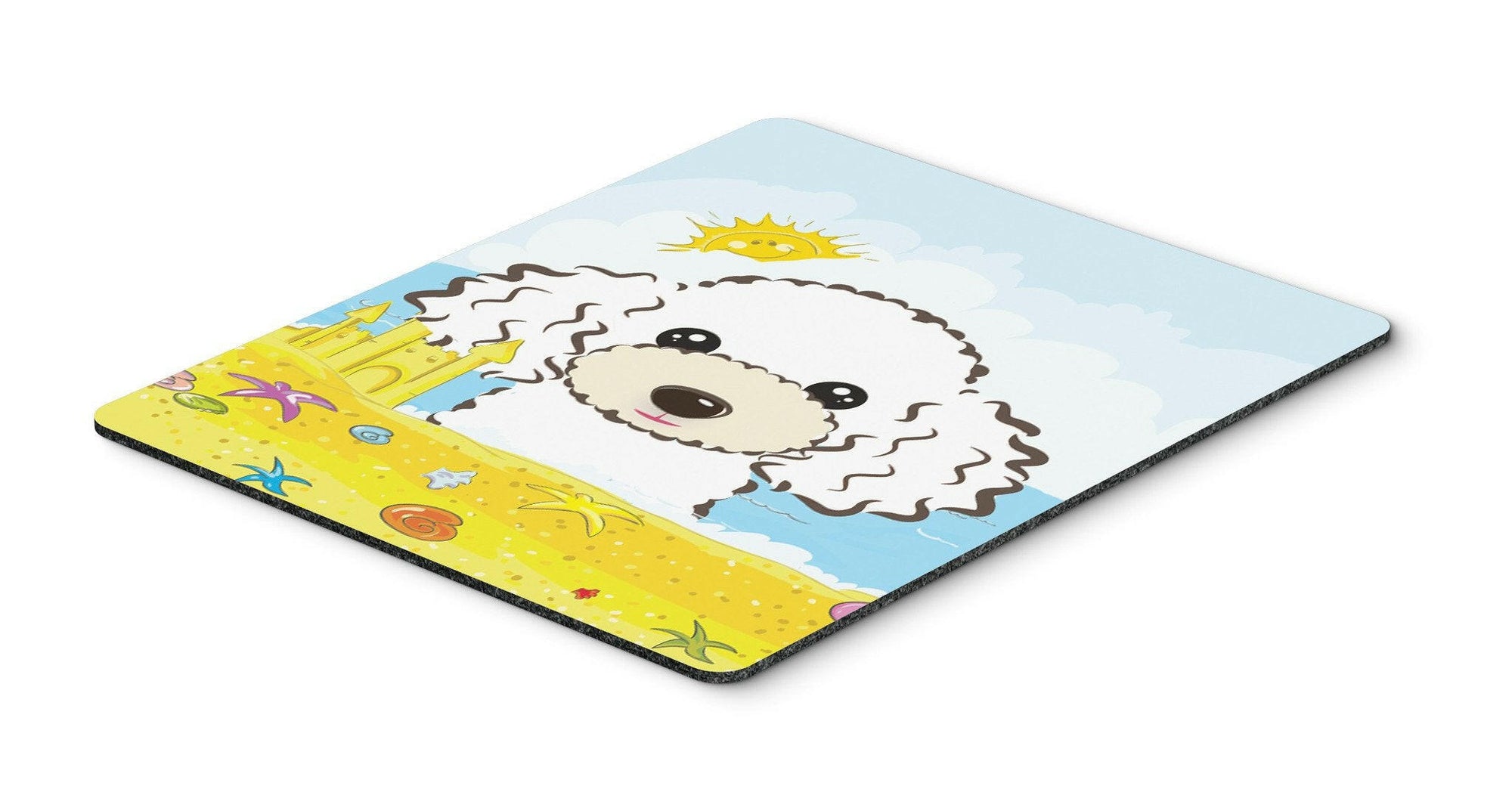 White Poodle Summer Beach Mouse Pad, Hot Pad or Trivet BB2125MP by Caroline's Treasures