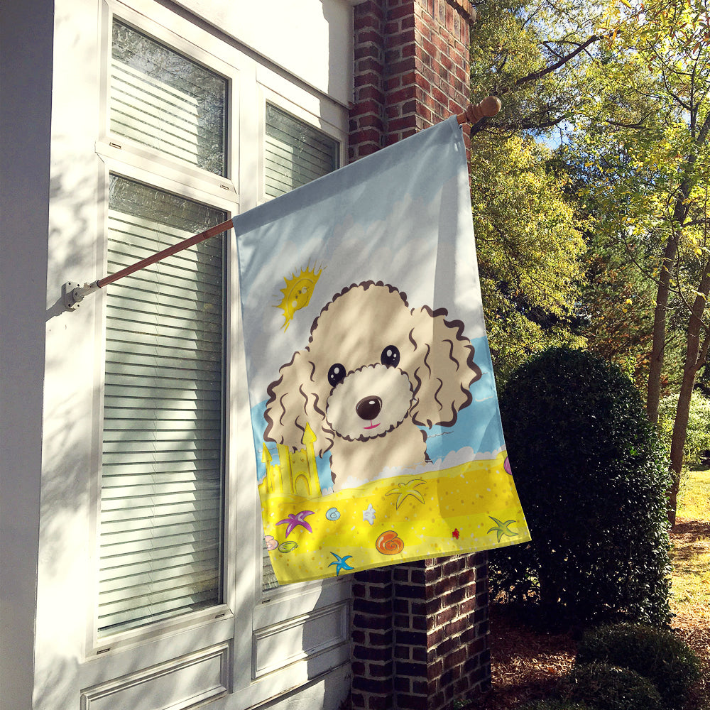 Buff Poodle Summer Beach Flag Canvas House Size BB2126CHF  the-store.com.