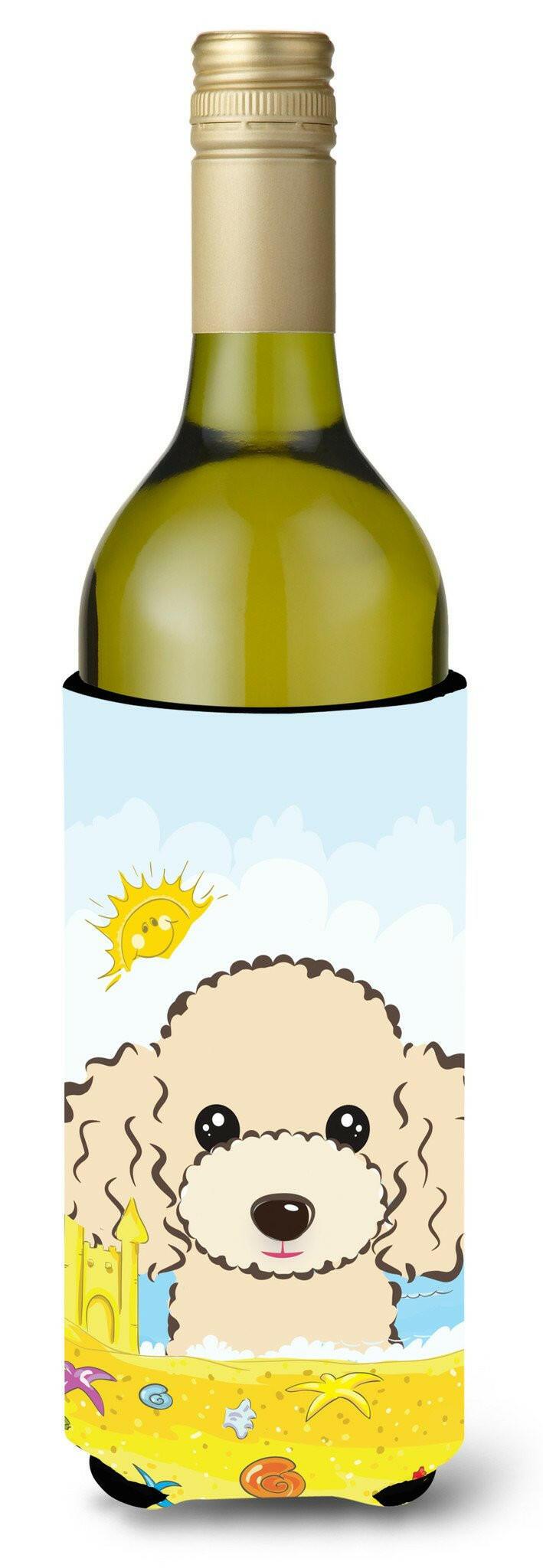 Buff Poodle Summer Beach Wine Bottle Beverage Insulator Hugger BB2126LITERK by Caroline&#39;s Treasures