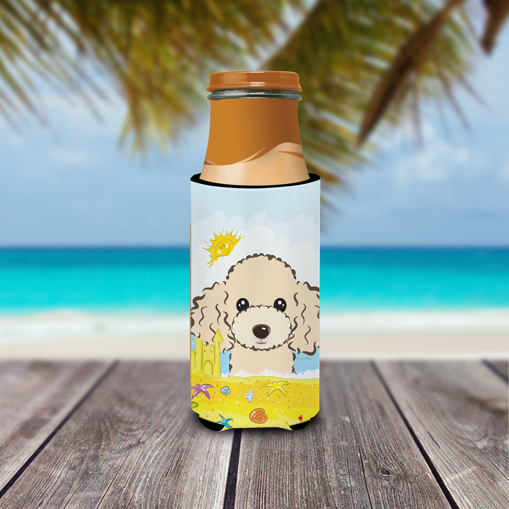 Buff Poodle Summer Beach  Ultra Beverage Insulator for slim cans BB2126MUK  the-store.com.