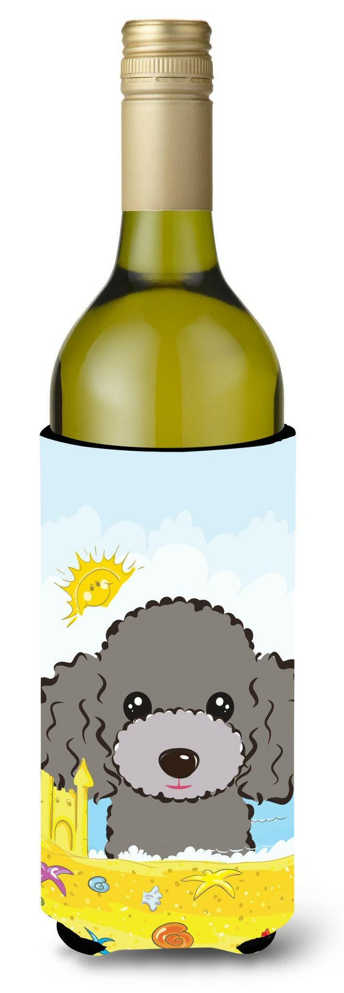 Silver Gray Poodle Summer Beach Wine Bottle Beverage Insulator Hugger BB2127LITERK by Caroline&#39;s Treasures