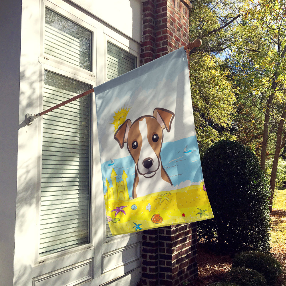 Jack Russell Terrier Summer Beach Flag Canvas House Size BB2128CHF  the-store.com.