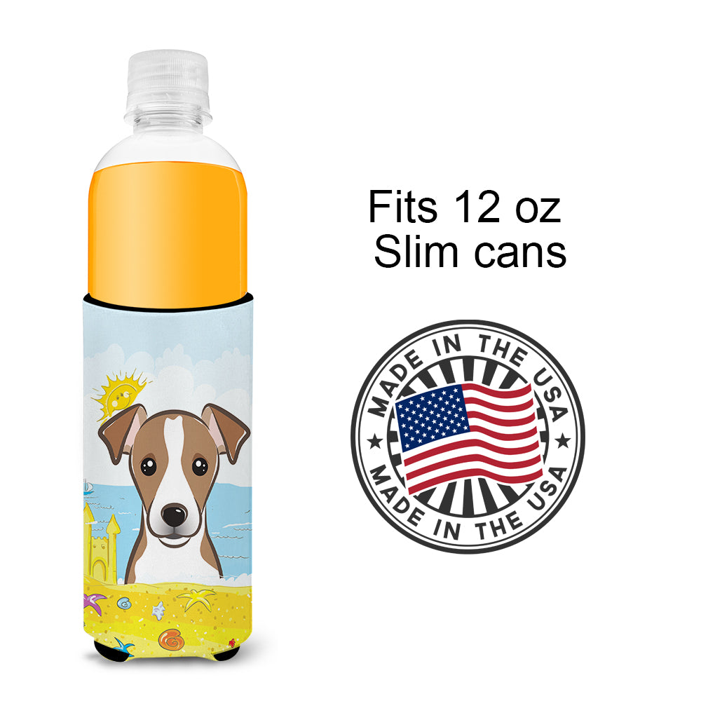 Jack Russell Terrier Summer Beach Michelob Ultra Beverage Isolateur pour canettes minces BB2128MUK
